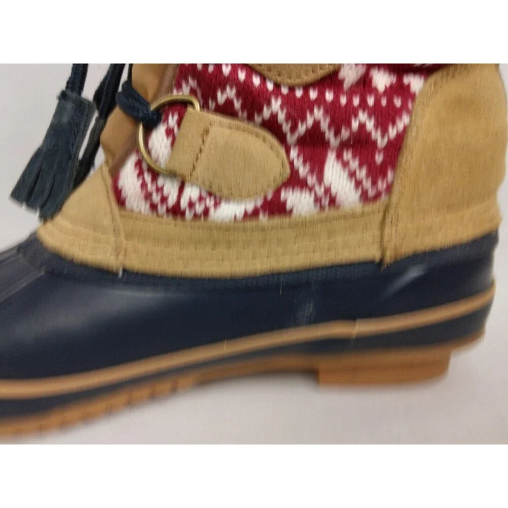 KHOMBU MAYA Suede Lace Up Faux Fur Lined Winter Duck Boots Brown Womens Size 8 M - Picture 9 of 12